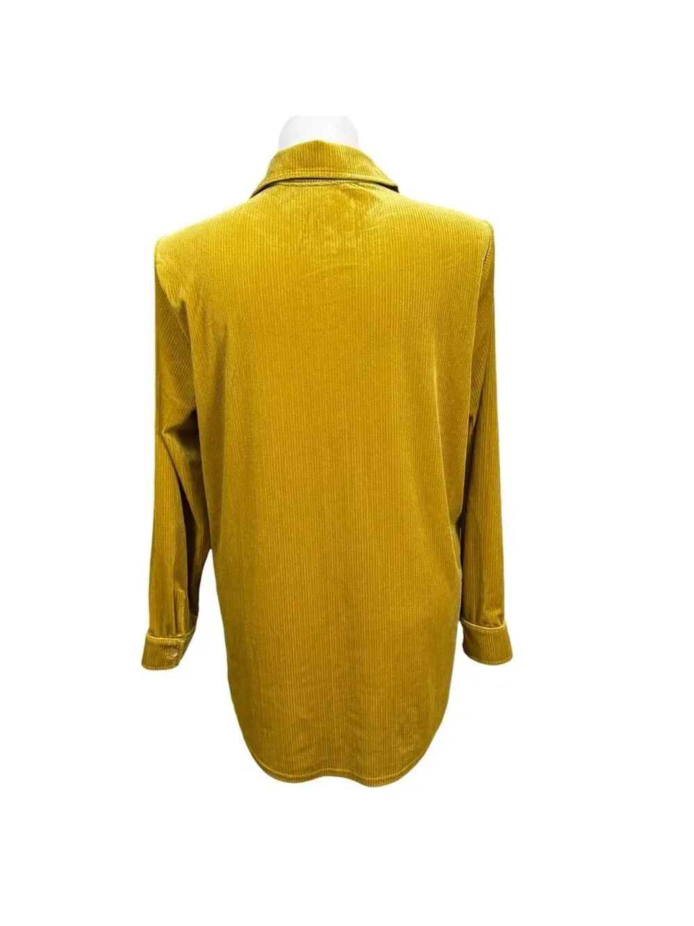 Soft Surroundings Women’s‎ Velvet Button Front Shirt XL Gold Long Sleeve